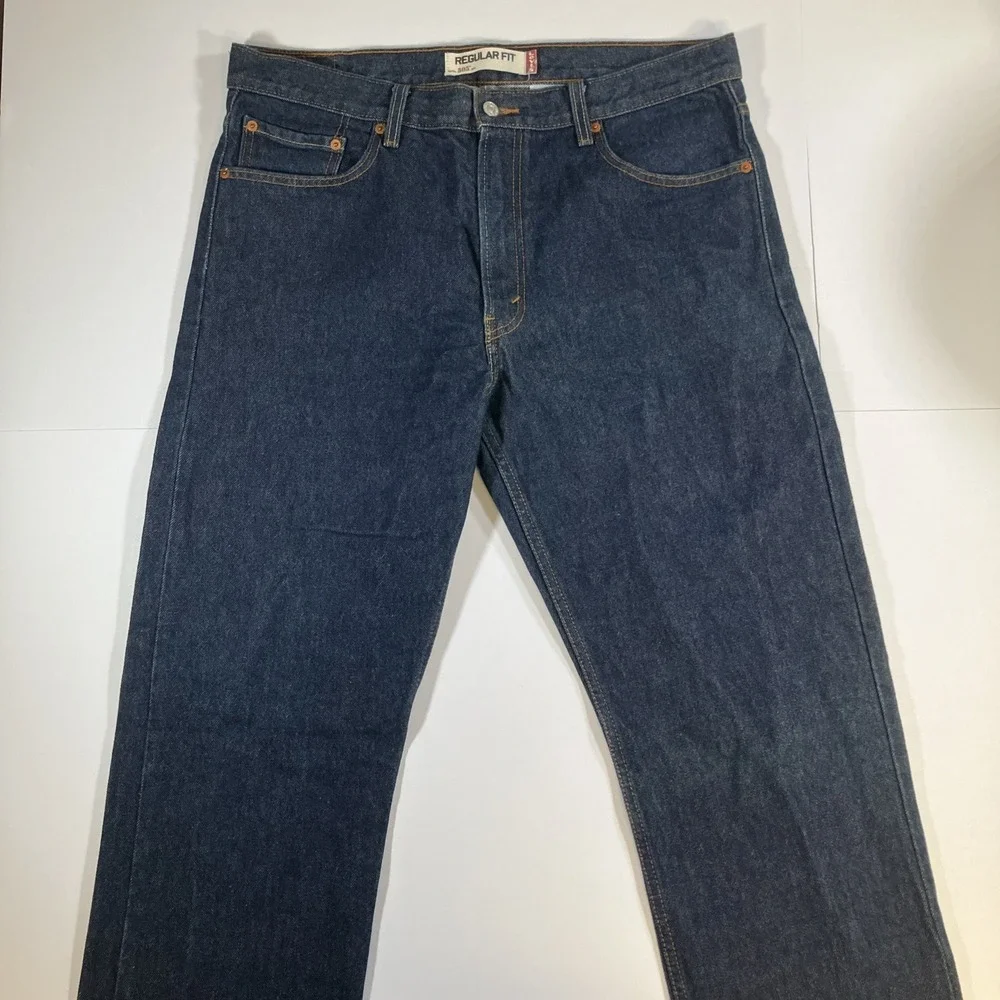 Vintage Levi's 505 Jeans Mens 36x36 Dark Wash Blue Regular Fit Denim Y2K